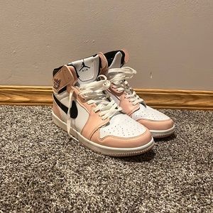 Air Jordan 1 High, size 9.5-9W/8-7.5M, pink/black/white